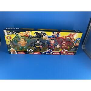 Heroes of Goo Jit Zu 4 Pack DC Figure Superman Aquaman Batman Flash New Xmas Toy